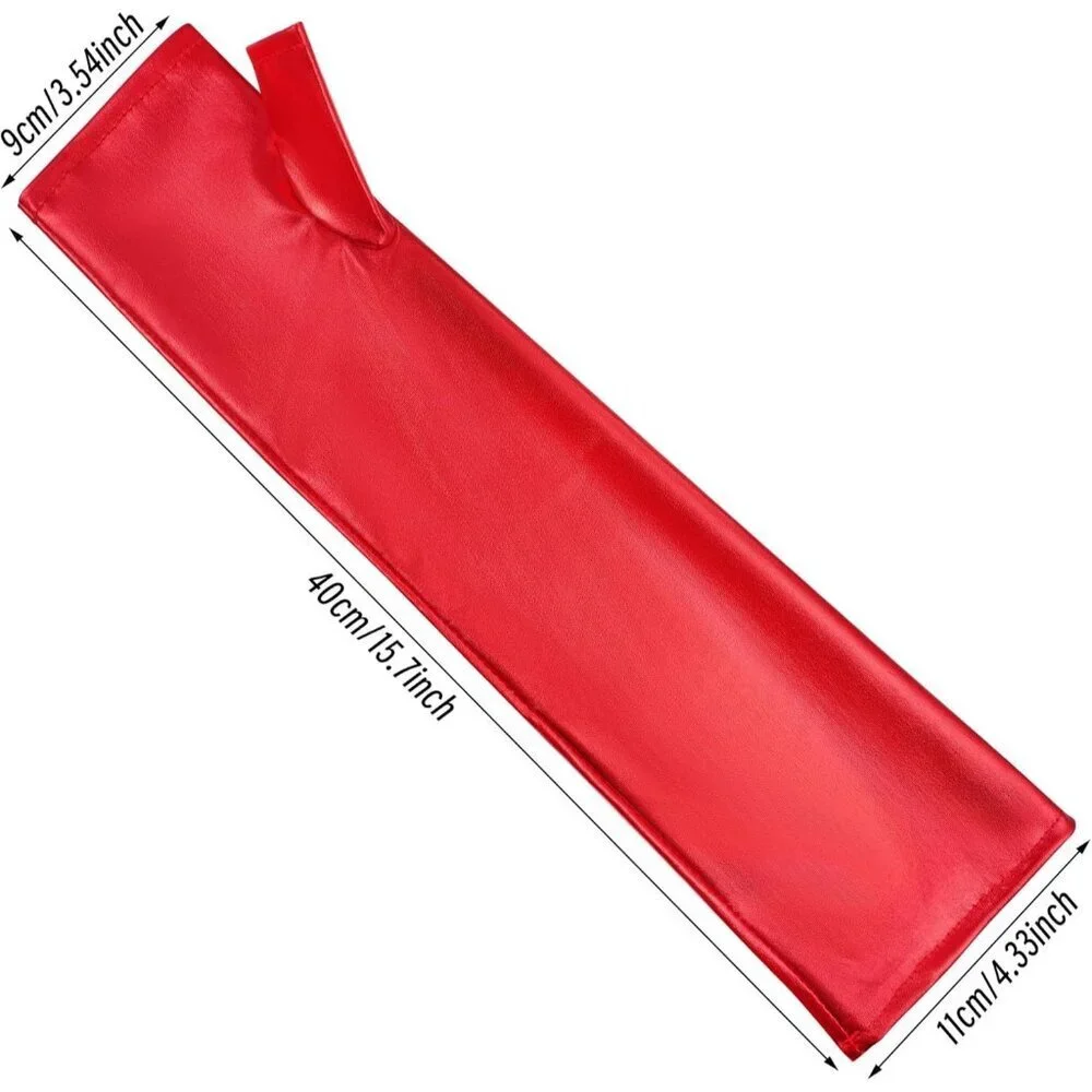 Women's Long Metallic Shiny Fingerless Gloves Red Party Halloween Costume